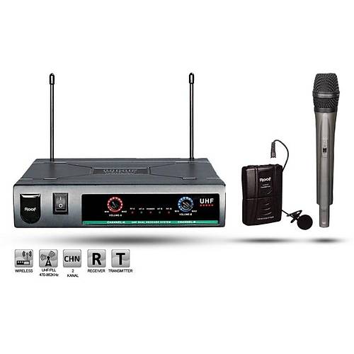 Roof R-720 EY UHF Analog Telsiz 1 El + 1 Yaka Mikrofon